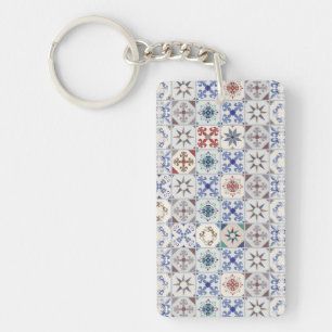 Porte-clés Motif de carreaux en céramique