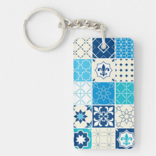 Porte-clés Motif de carreaux en céramique