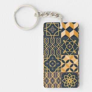 Porte-clés Motif de carreaux en céramique