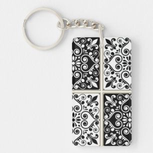 Porte-clés Motif de carreaux en céramique