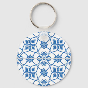Porte-clés Motif de carreaux portugais vintage Azulejo