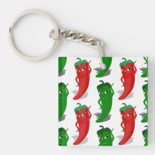 Porte-clés Motif De Cartoon Rouge Et Vert Pepper Divas
