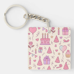 Porte-clés Motif de célébration de fête de princesse douce