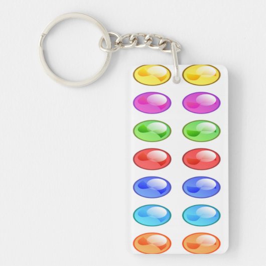 PORTE-CLÉS MOTIF DE CERCLES COLORÉS (Devant)