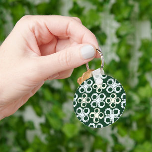 Porte-clés Motif de cercles rétro géométriques