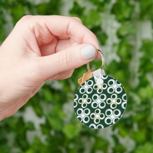 Porte-clés Motif de cercles rétro géométriques