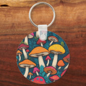 Porte-clés Motif de champignon coloré (Recto)