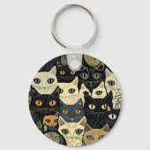Porte-clés Motif de chat Artsy (Recto)