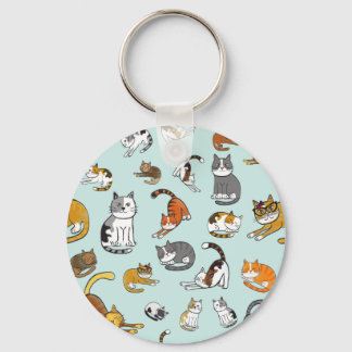 Porte-clés motif de chat mignon pour amoureux de les chats -