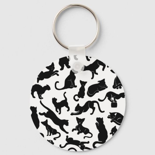 Porte-clés Motif de chat noir (Recto)