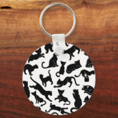 Porte-clés Motif de chat noir (Recto)