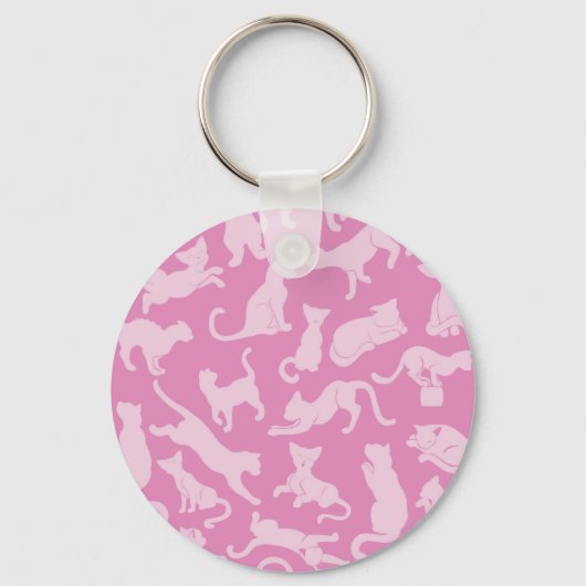 Porte-clés Motif de chat rose (Recto)