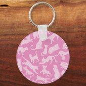 Porte-clés Motif de chat rose (Recto)