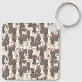 Porte-clés Motif de chats blancs et gris (Dos)
