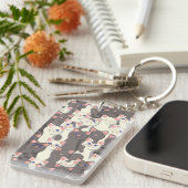 Porte-clés Motif de chats blancs et gris (Devant droit)