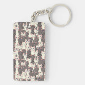Porte-clés Motif de chats blancs et gris (Dos)