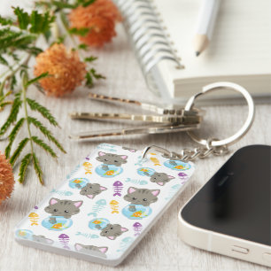 Porte-clés Motif De Chats, Chats Mignons, Chatons, Poisson