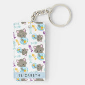 Porte-clés Motif De Chats, Chats Mignons, Chatons, Votre Nom (Dos)