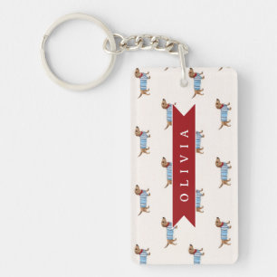 Porte-clés Motif de chien Dachshund mignon et chic personnali
