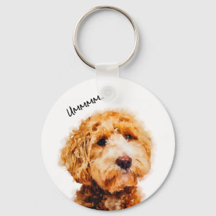 Porte-clés Motif de chien de caniche à mignons imprimés