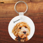 Porte-clés Motif de chien de caniche imprimé (Recto)