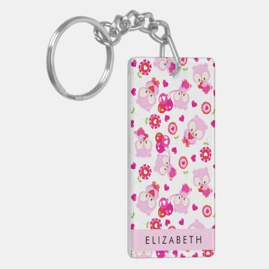 Porte-clés Motif De Chouettes, Chouettes Mignonnes, Chouettes (Devant gauche)