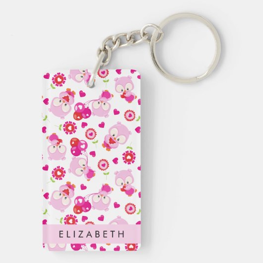 Porte-clés Motif De Chouettes, Chouettes Mignonnes, Chouettes (Dos)