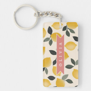 Porte-clés Motif de citron mignon personnalisé frais d'été