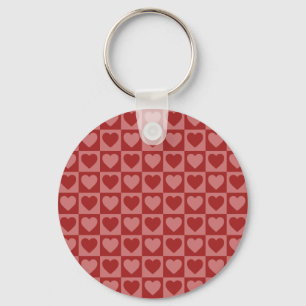 Porte-clés Motif de coeur minimaliste moderne rétro rouge et 