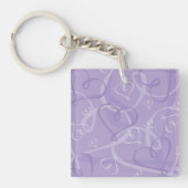 Porte-clés Motif de coeur pourpre (Devant)