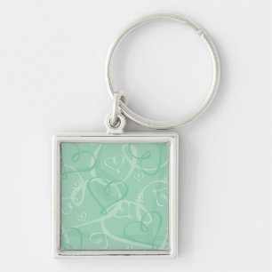 Porte-clés Motif de coeur vert à la menthe