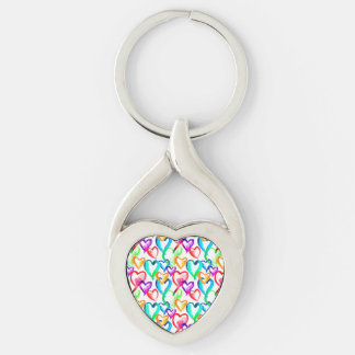 Porte-clés Motif de coeurs colorés