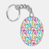 Porte-clés Motif de coeurs colorés (Devant gauche)