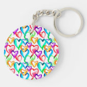 Porte-clés Motif de coeurs colorés (Dos)