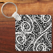 Porte-clés Motif de cœurs noirs et blancs mignons (Recto)