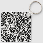 Porte-clés Motif de cœurs noirs et blancs mignons (Dos)