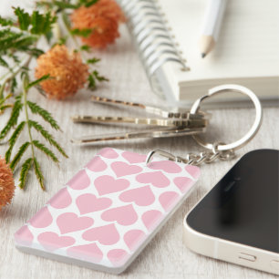 Porte-clés Motif de cœurs roses, romantique, amour