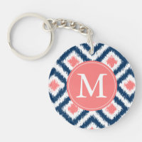 Motif de corail bleu décoré d'un monogramme d'Ikat