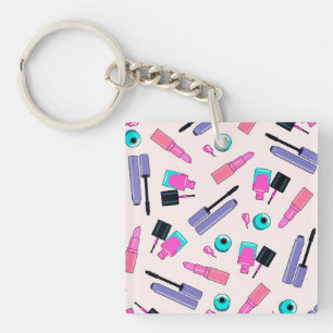 Porte-clés Motif de cosmétiques rose et violet