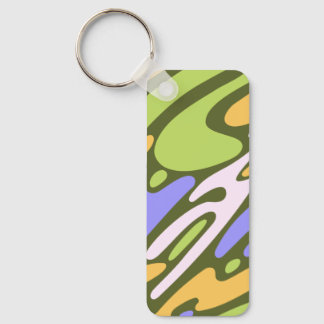Porte-clés Motif de coup de pinceau diagonal Olive et Lavande