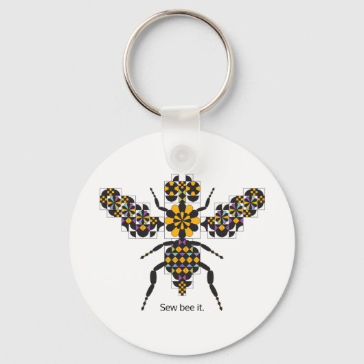 Porte-clés Motif de courtepointe de miel (Recto)