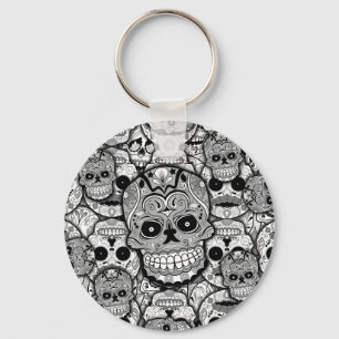 Porte-clés Motif de crânes de sucre