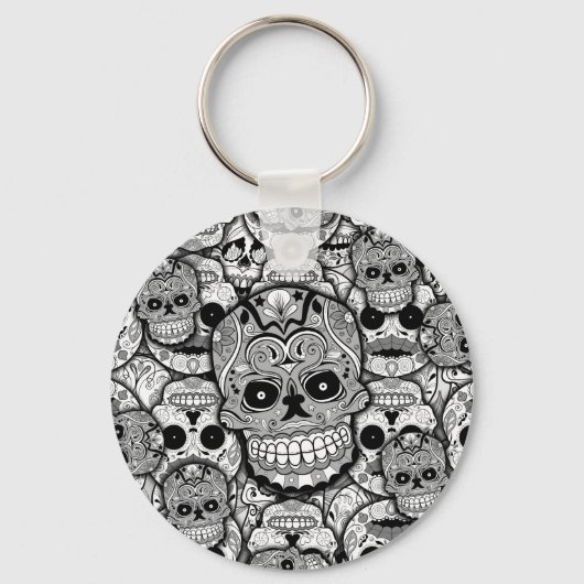 Porte-clés Motif de crânes de sucre (Recto)