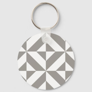 Porte-clés Motif de cube géométrique gris argenté