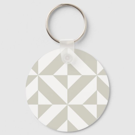 Porte-clés Motif de cube géométrique gris moyen (Recto)