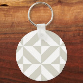 Porte-clés Motif de cube géométrique gris moyen (Recto)