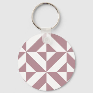 Porte-clés Motif de cube géométrique Mauve foncé