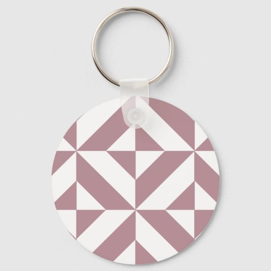Porte-clés Motif de cube géométrique Mauve foncé (Recto)