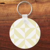 Porte-clés Motif de cube géométrique or pâle (Recto)
