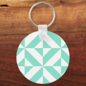 Porte-clés Motif de cube géométrique vert Seafoam (Recto)